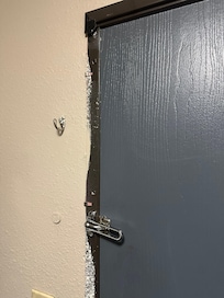 Door way trim missing.