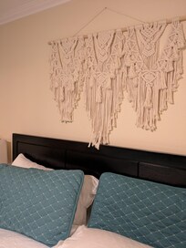 Daughter really liked this decoration above the king size bed
