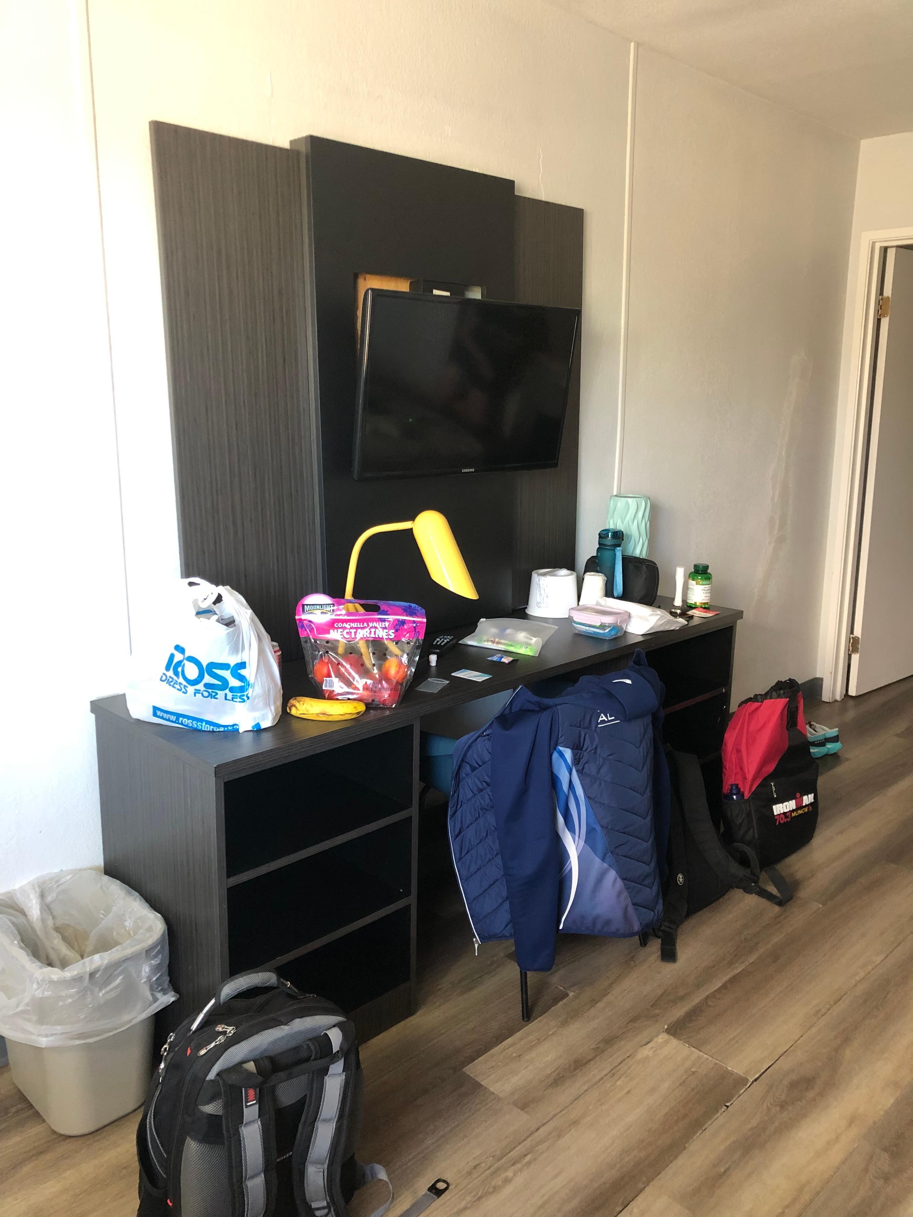 No fridge or coffee maker