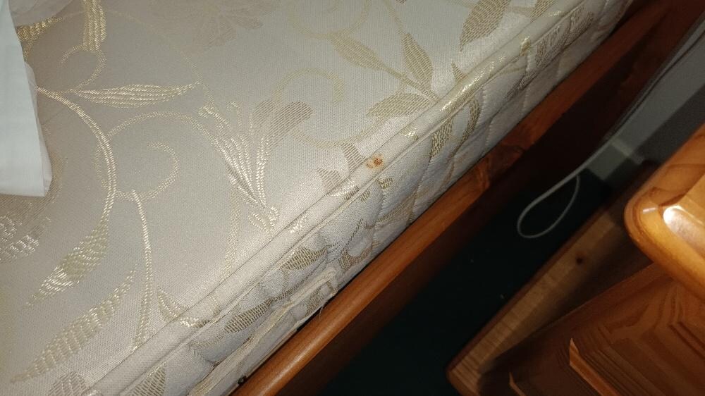 Cigarette burn on the mattress