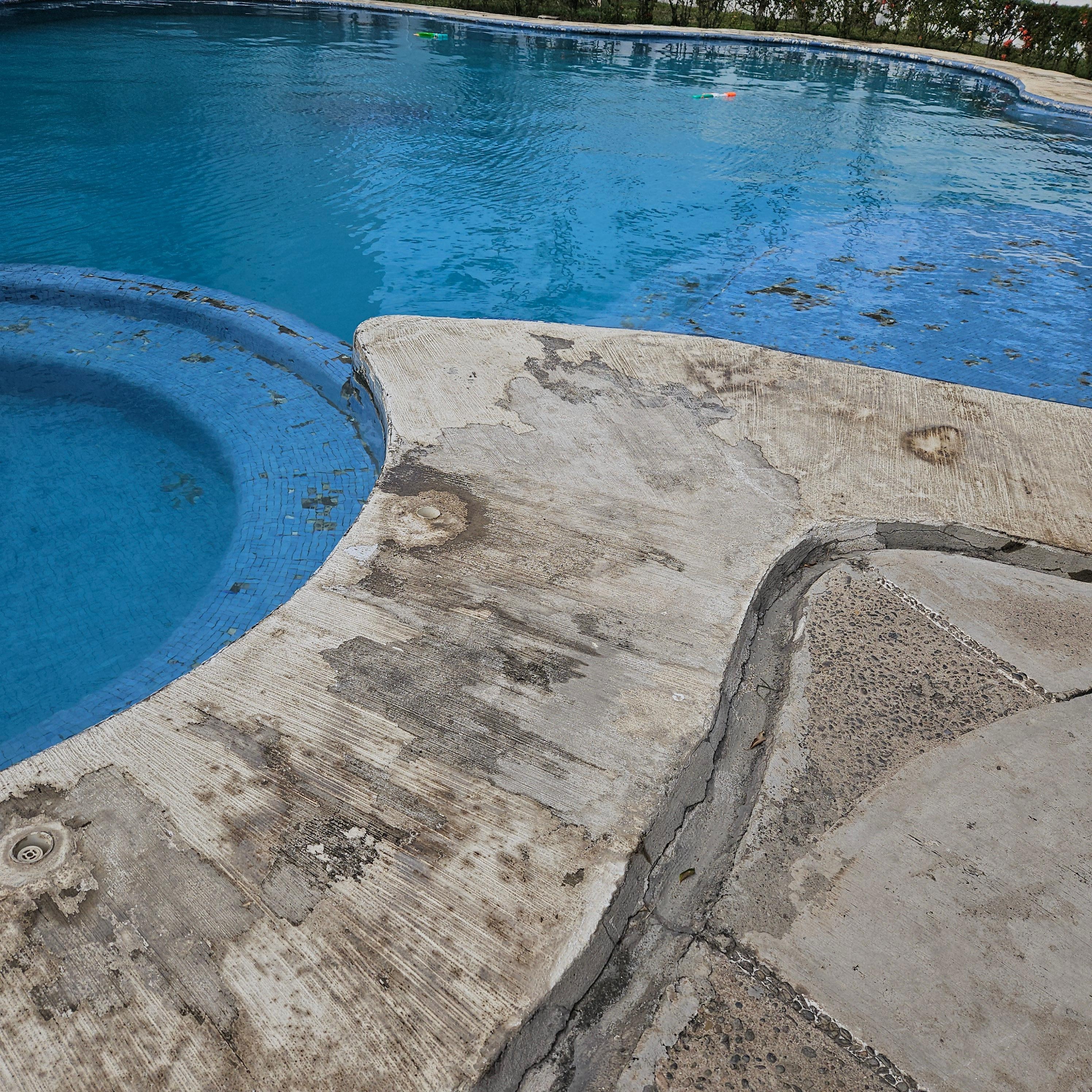 Tiles missing and dirty (not coming clean).