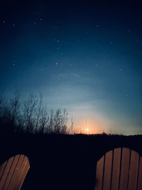 Fire pit moon view