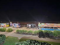 View of vendors from balcony.
