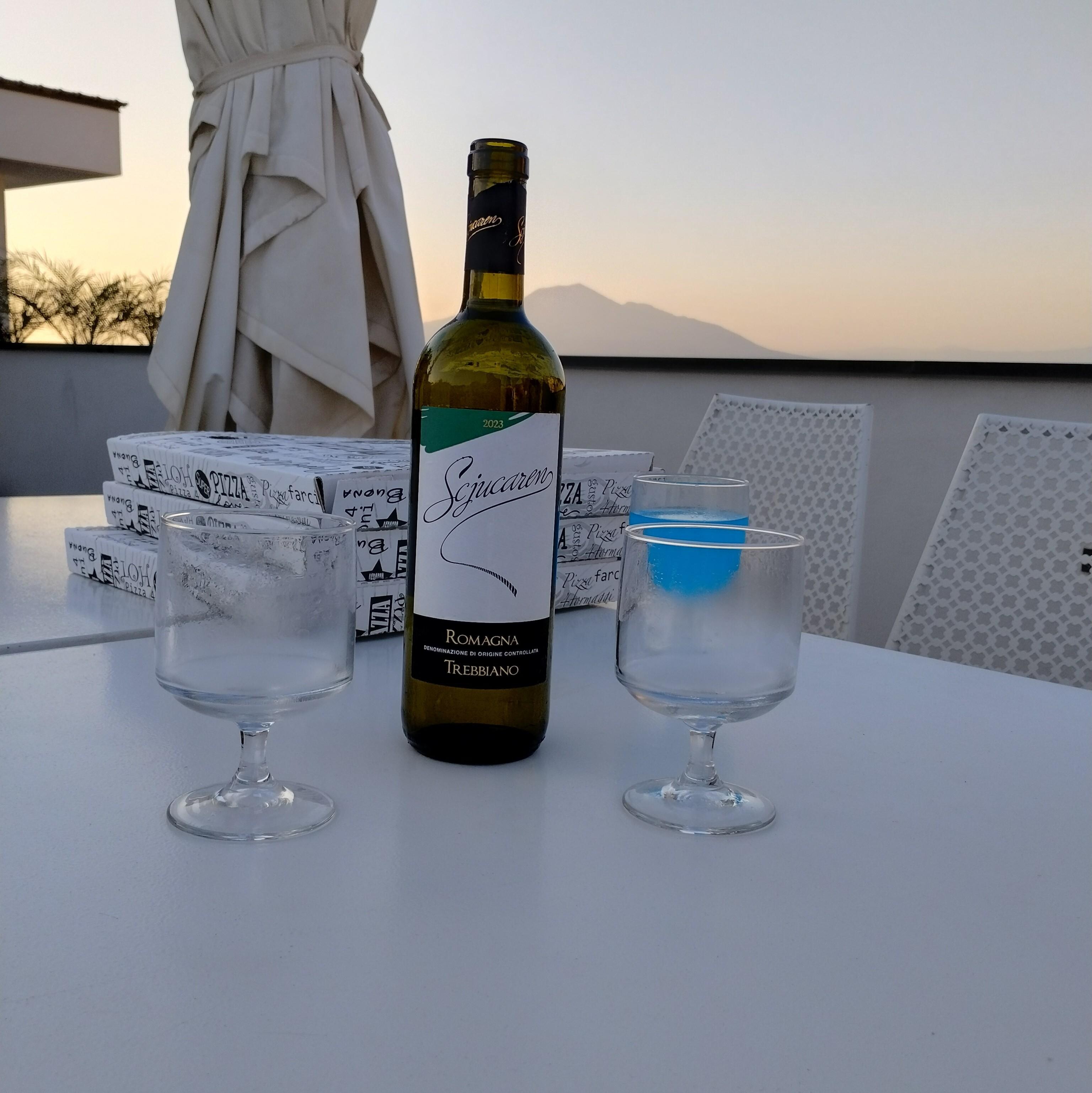 On the terrace at the top of the property 