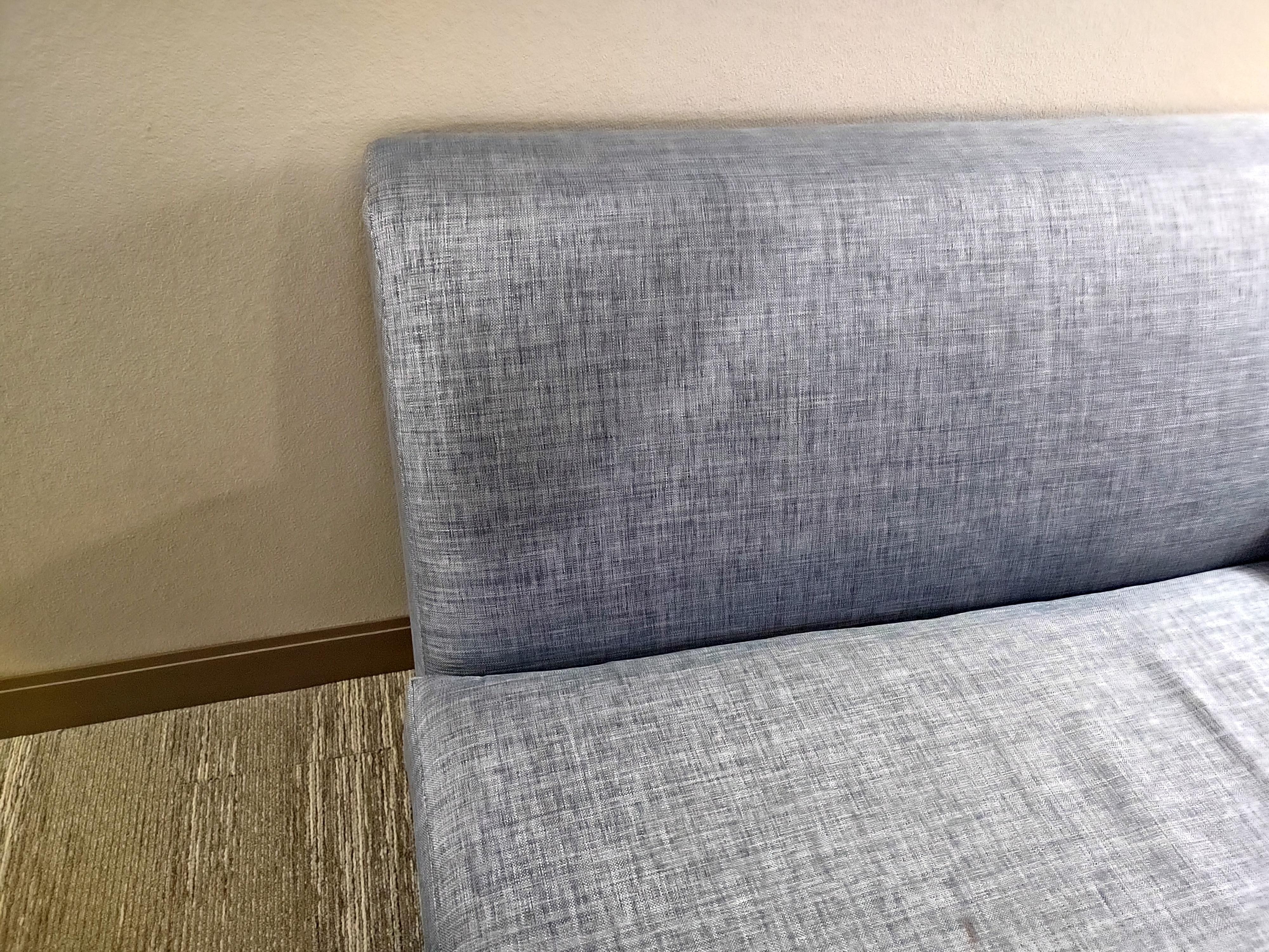 Stained sofa backrest