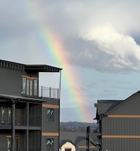 Rainbow after a short afternoon shower.