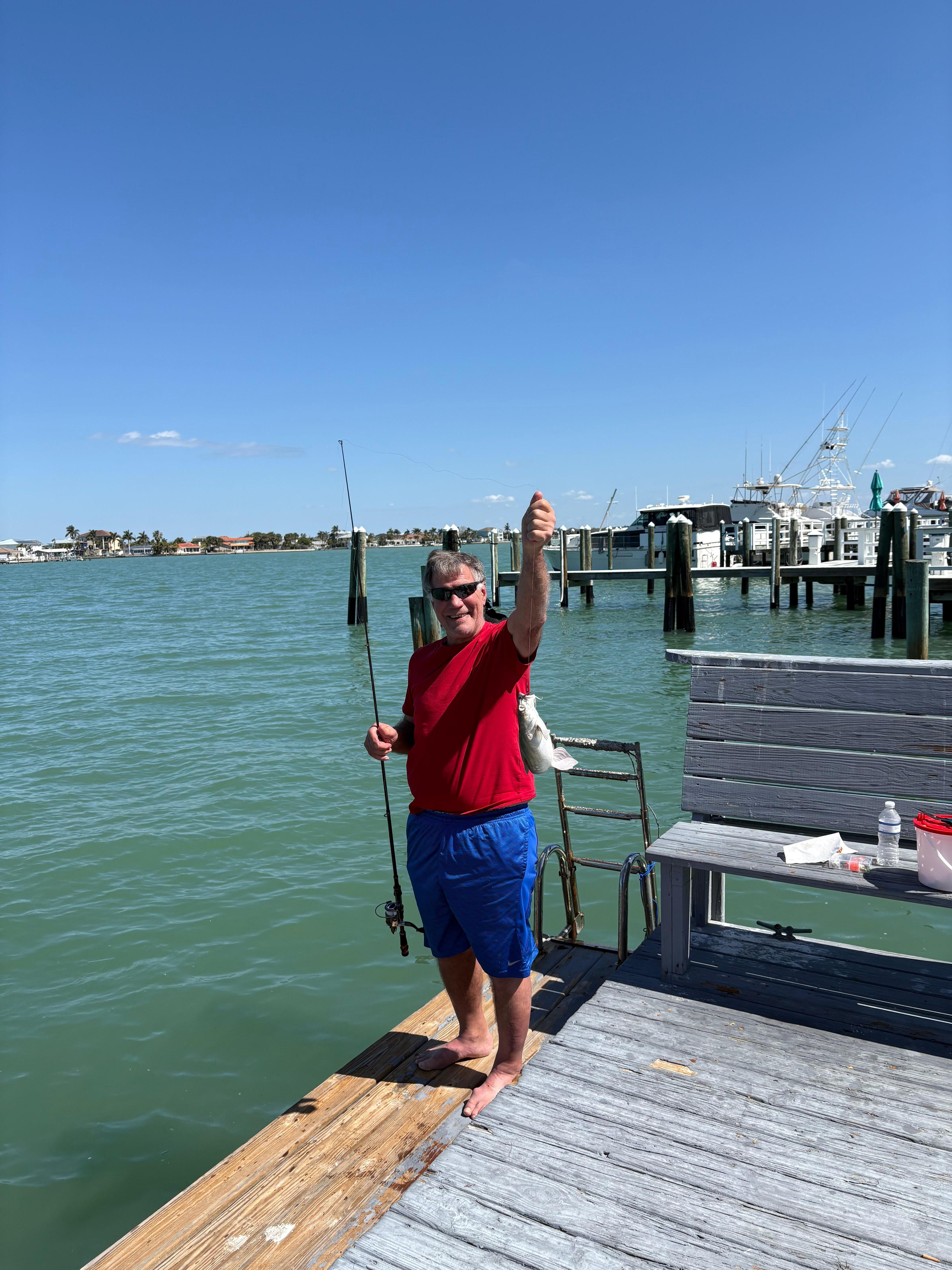 Fishing on the dock every morning 