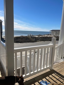 View from front porch that had many comfortable chairs.