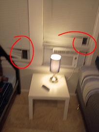 We had to put paper towels behind the blinds in both bedrooms to have privacy