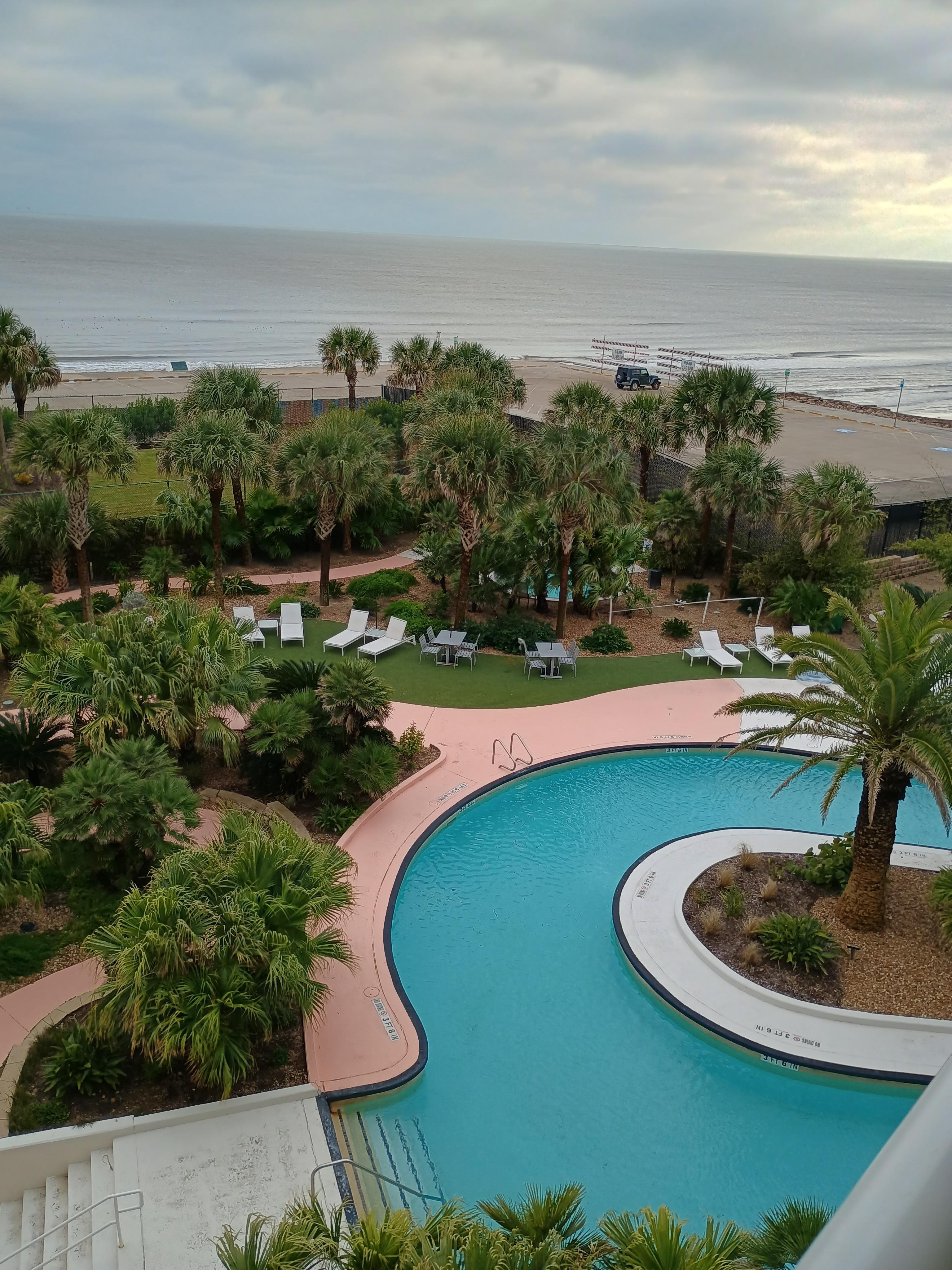 Looking down at the lazy from the room