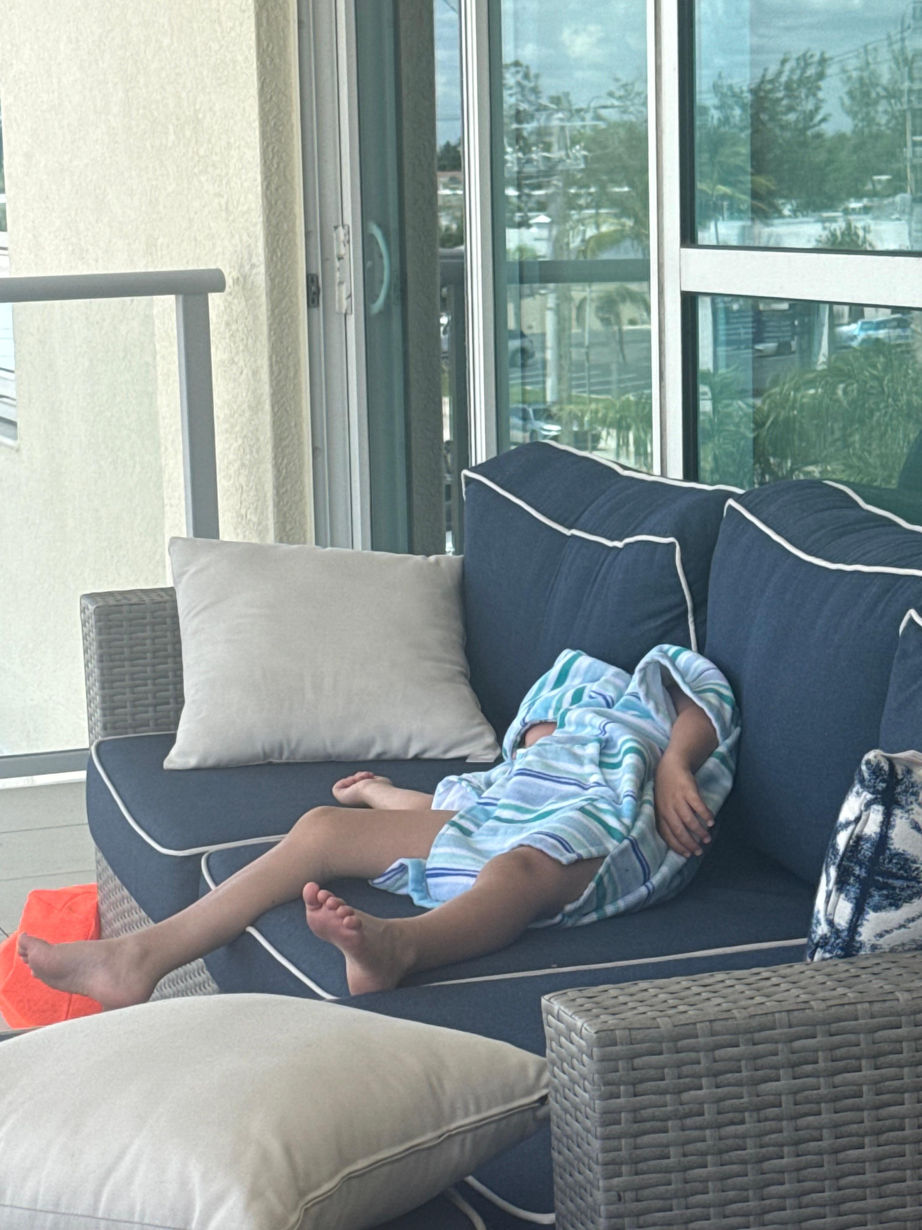 Sleeping on the porch 