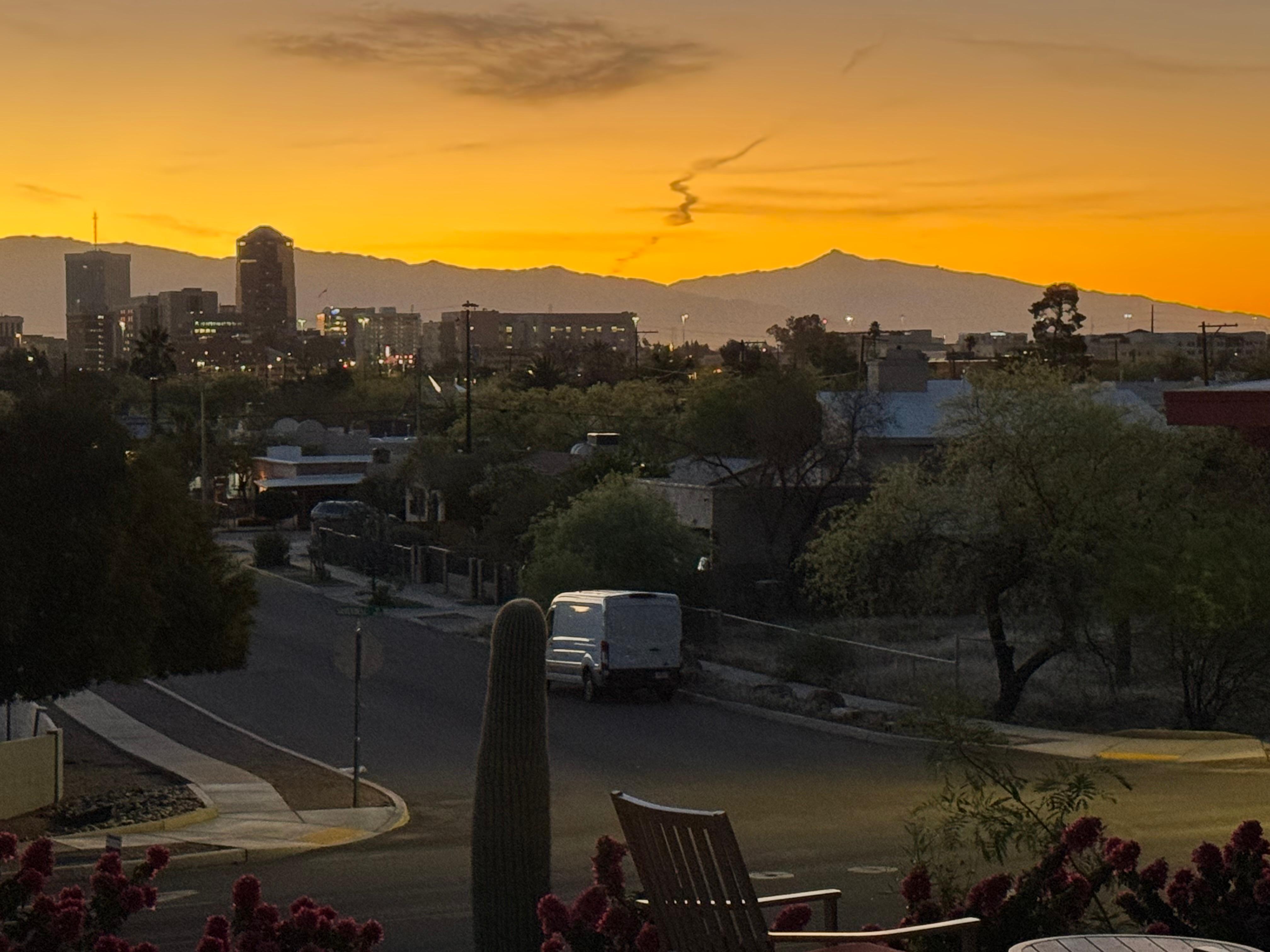 Sunset view from front seating area