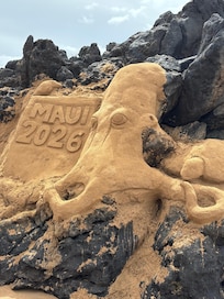 This was made one day by a sand artist at the beach across the street.