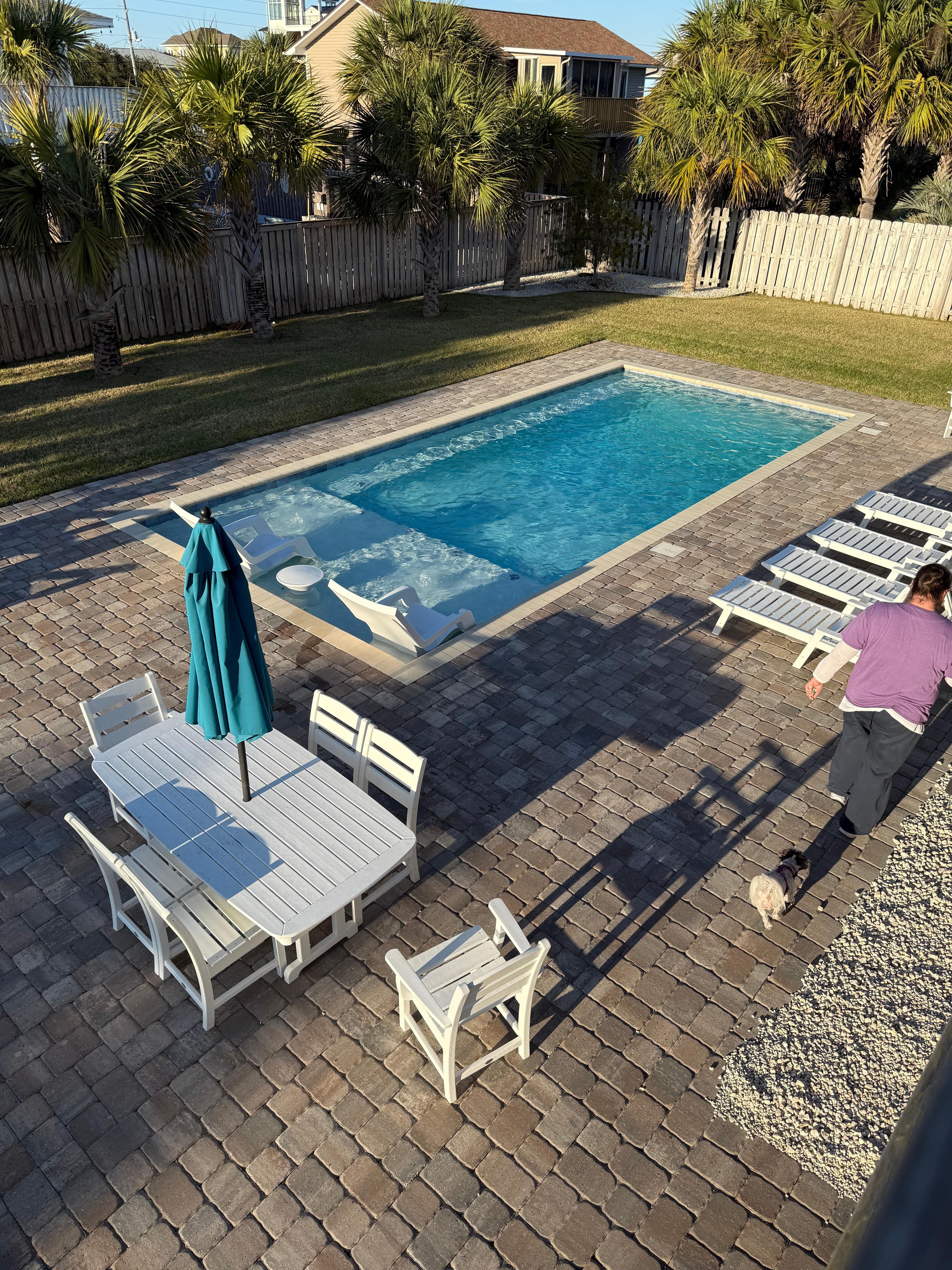 Backyard from the deck upstairs 