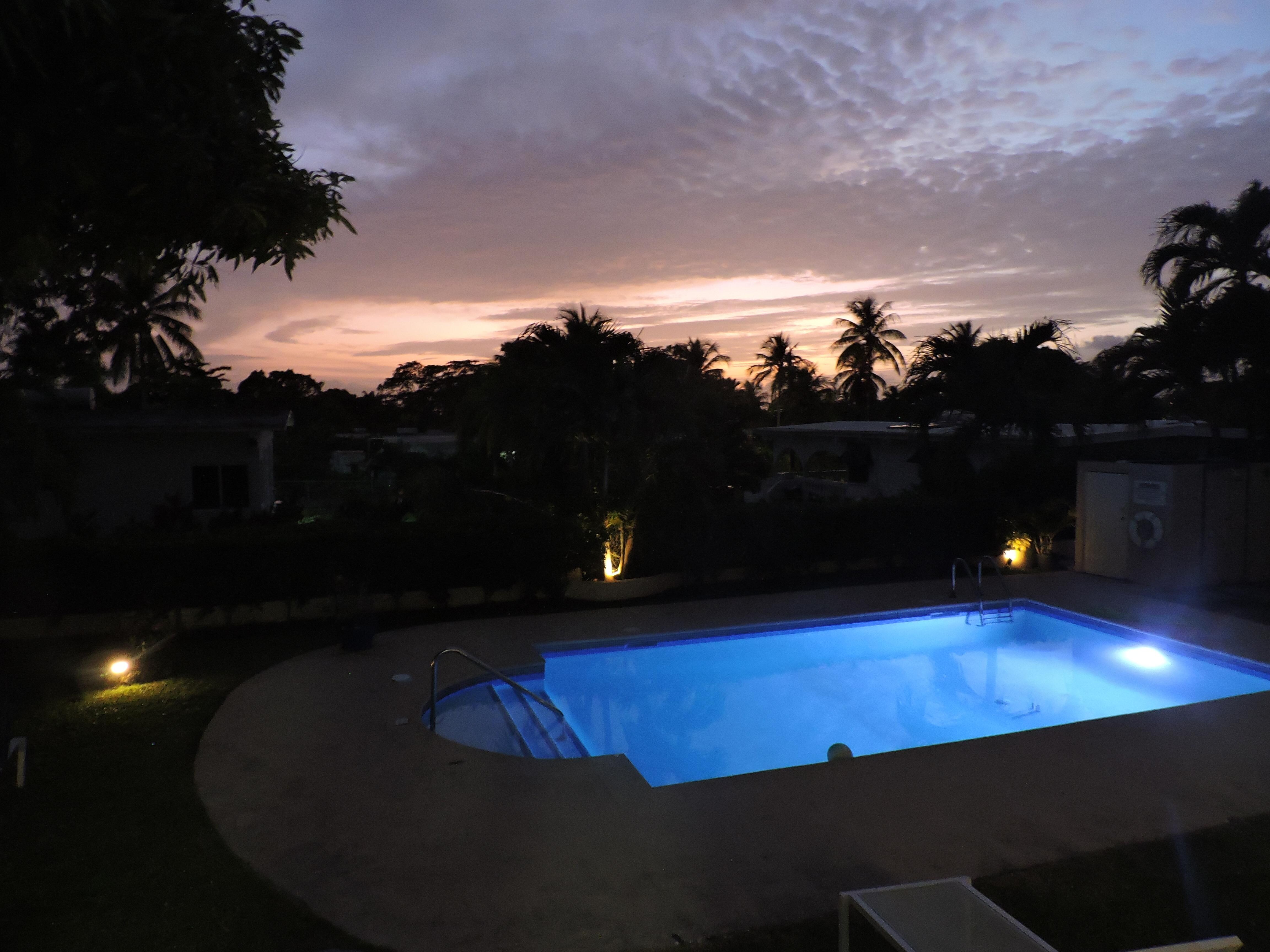The pool at night