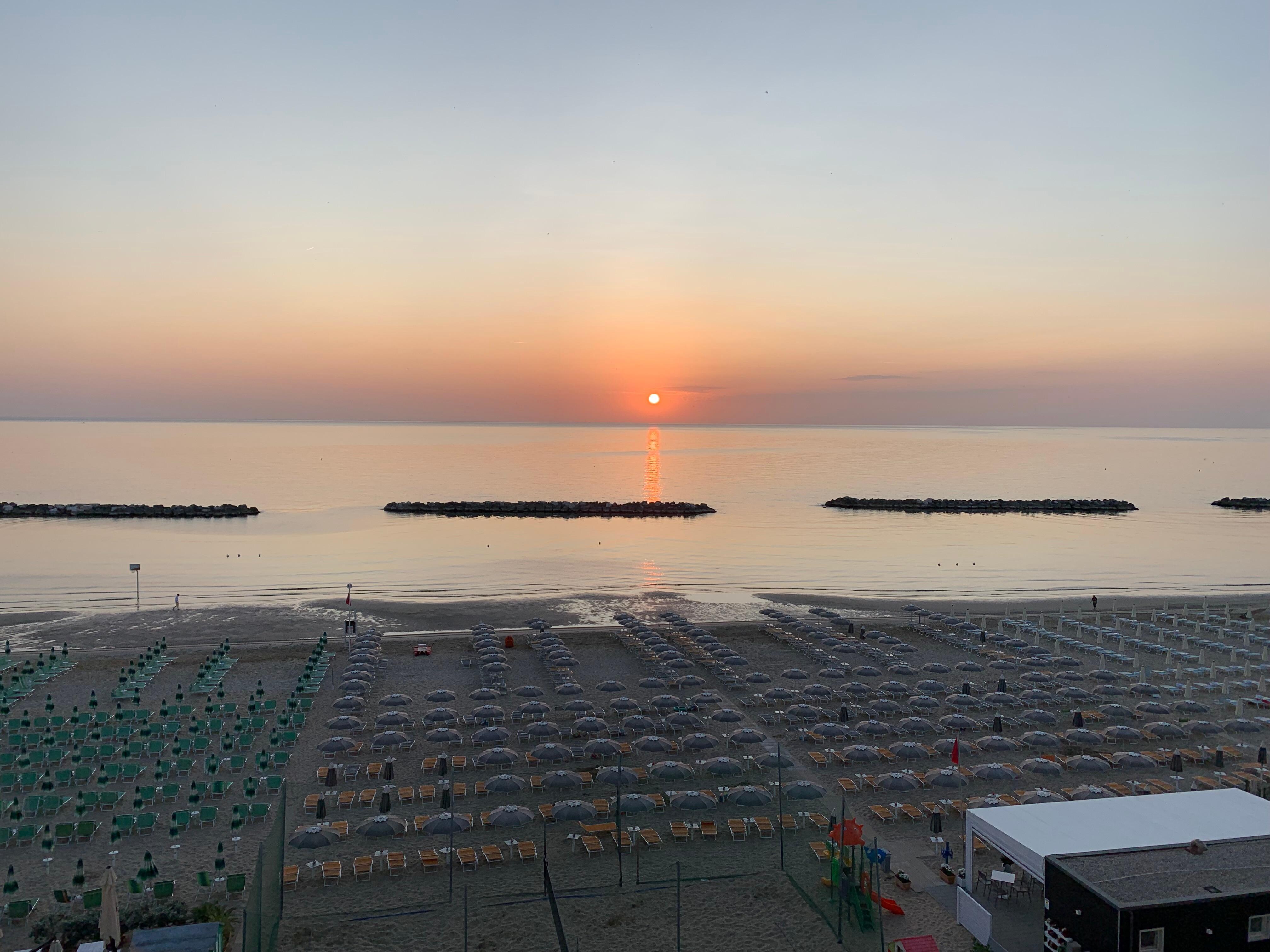 Sunrise over the beach.