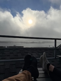 Sitting on the balcony