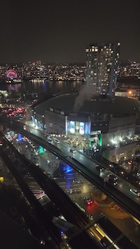 Night view of the arena from the 29th floor