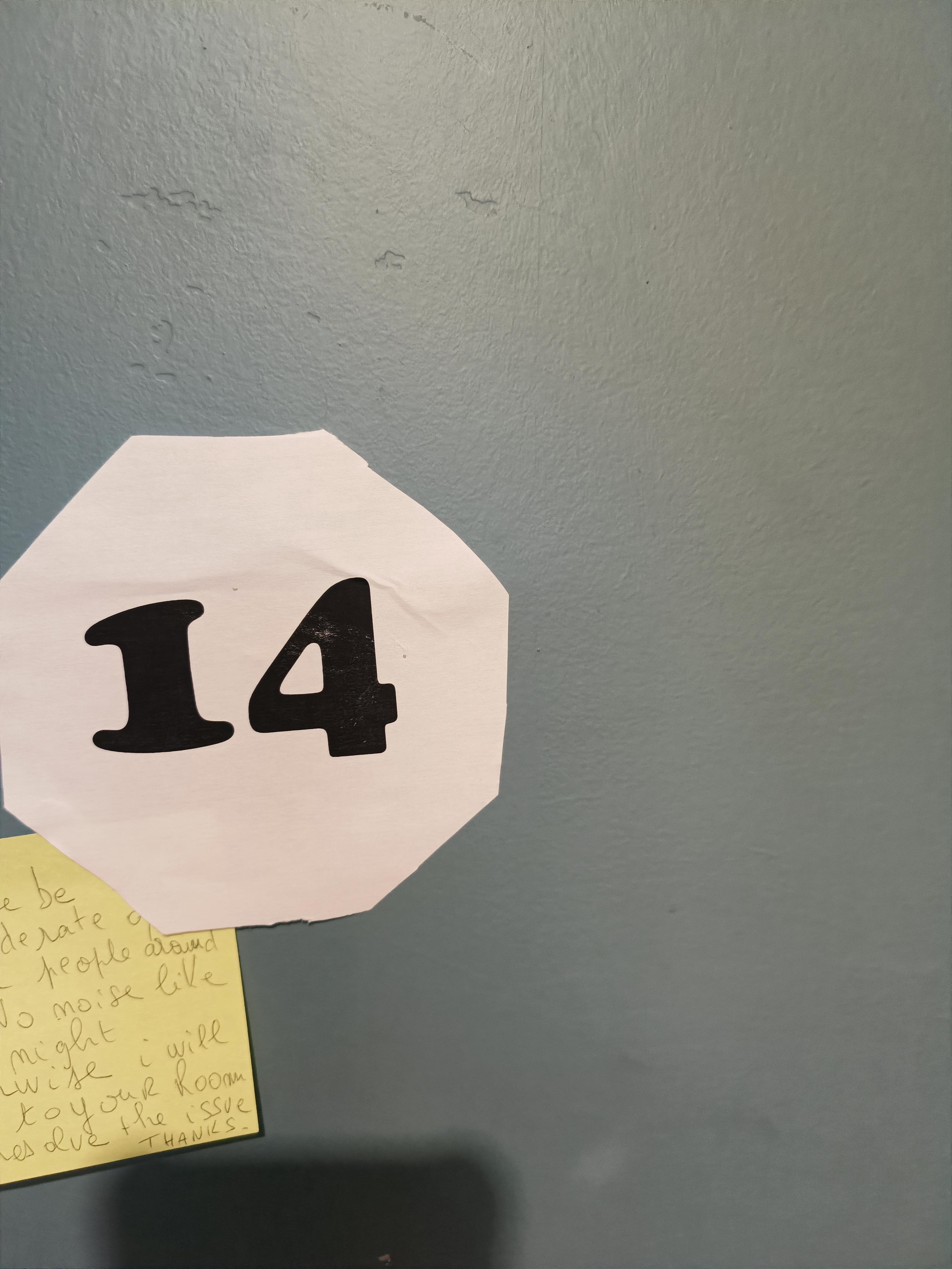 Pas pancarte juste papier pour numéro de chambre 