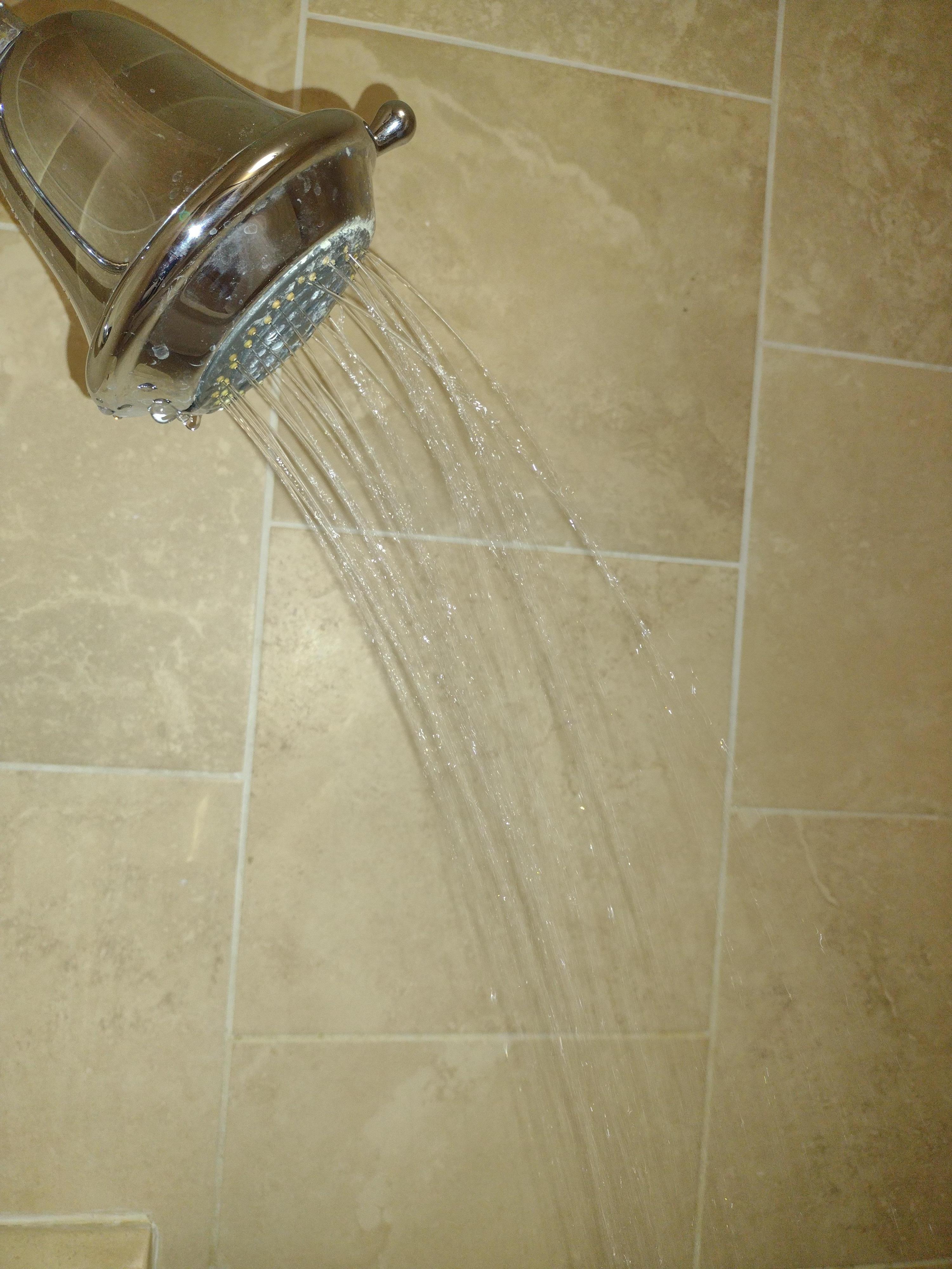 Attempting to show the low water pressure and low water volume.