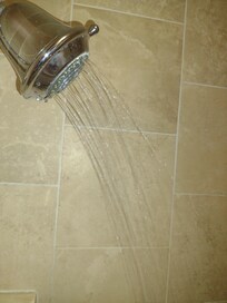 Attempting to show the low water pressure and low water volume.