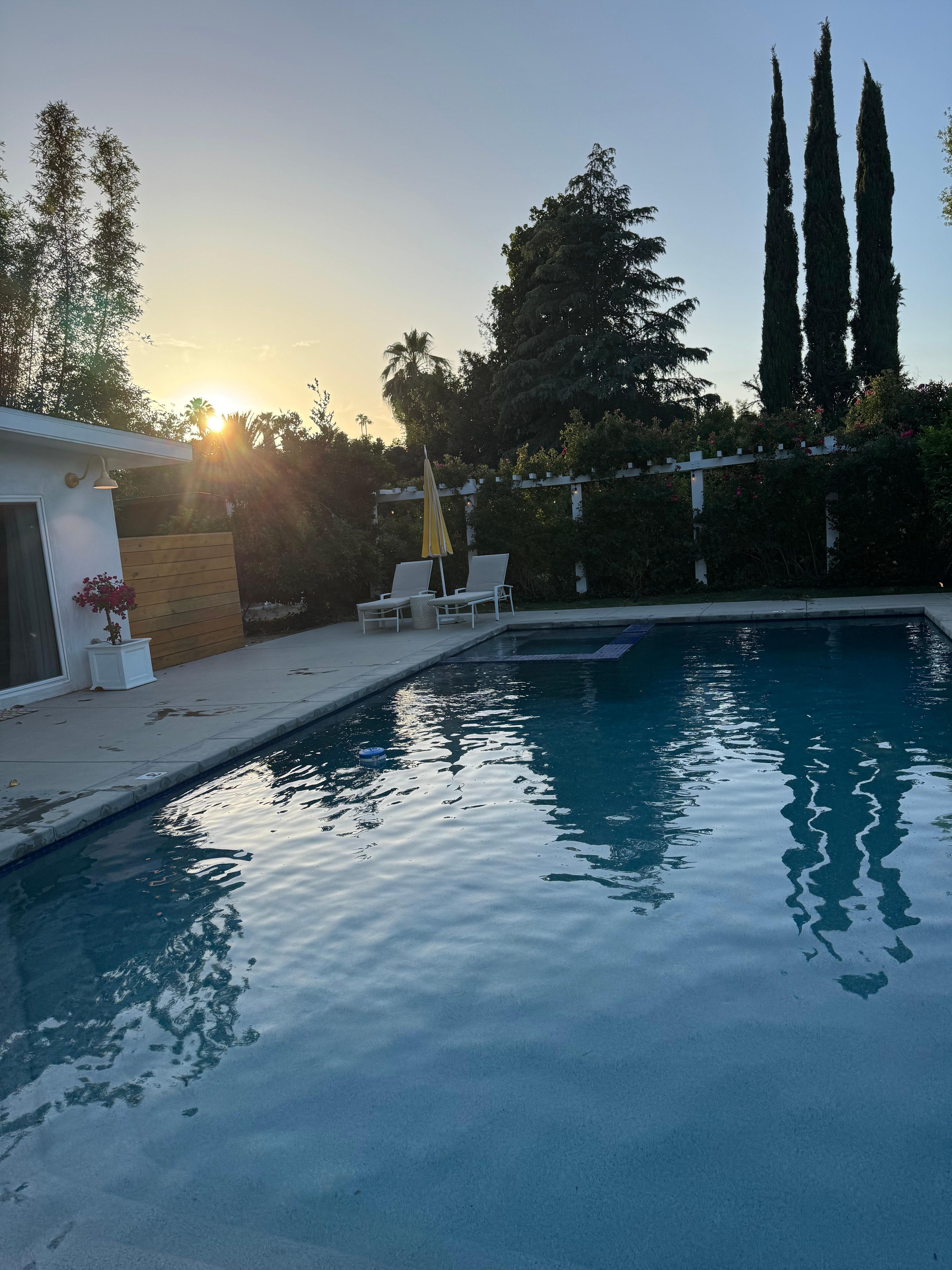 Poolside at sunset