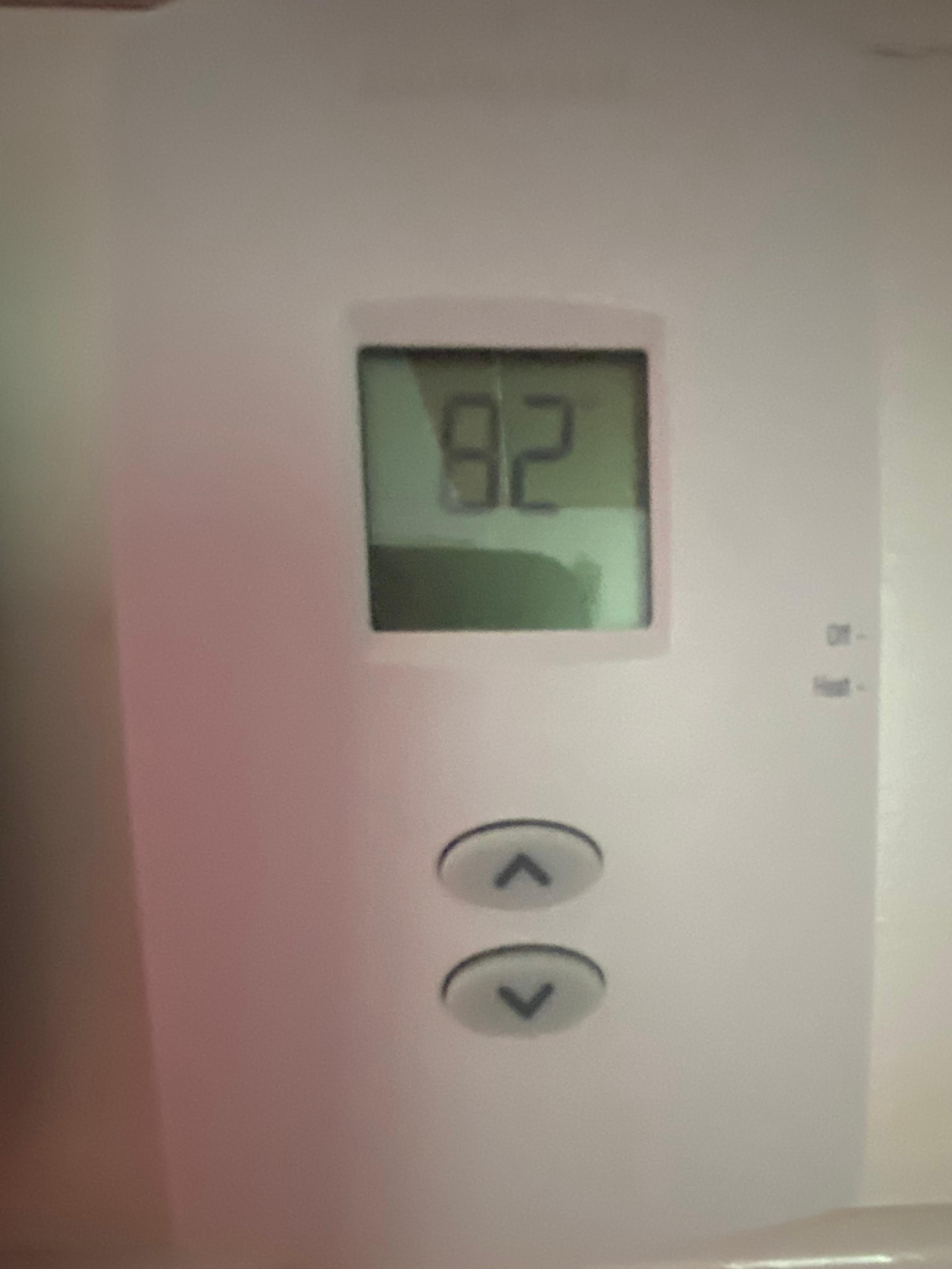 Inside the house was 82. It was cooler outside. 