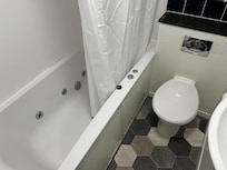 Bathroom was very poor in condition and cleanliness. The bath side was way above average and my wife needed help getting in and out.