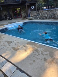 Enjoying the pool.