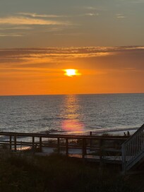 Beautiful view of the ocean and sunset from the porch.