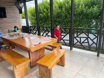 Outside shaded table