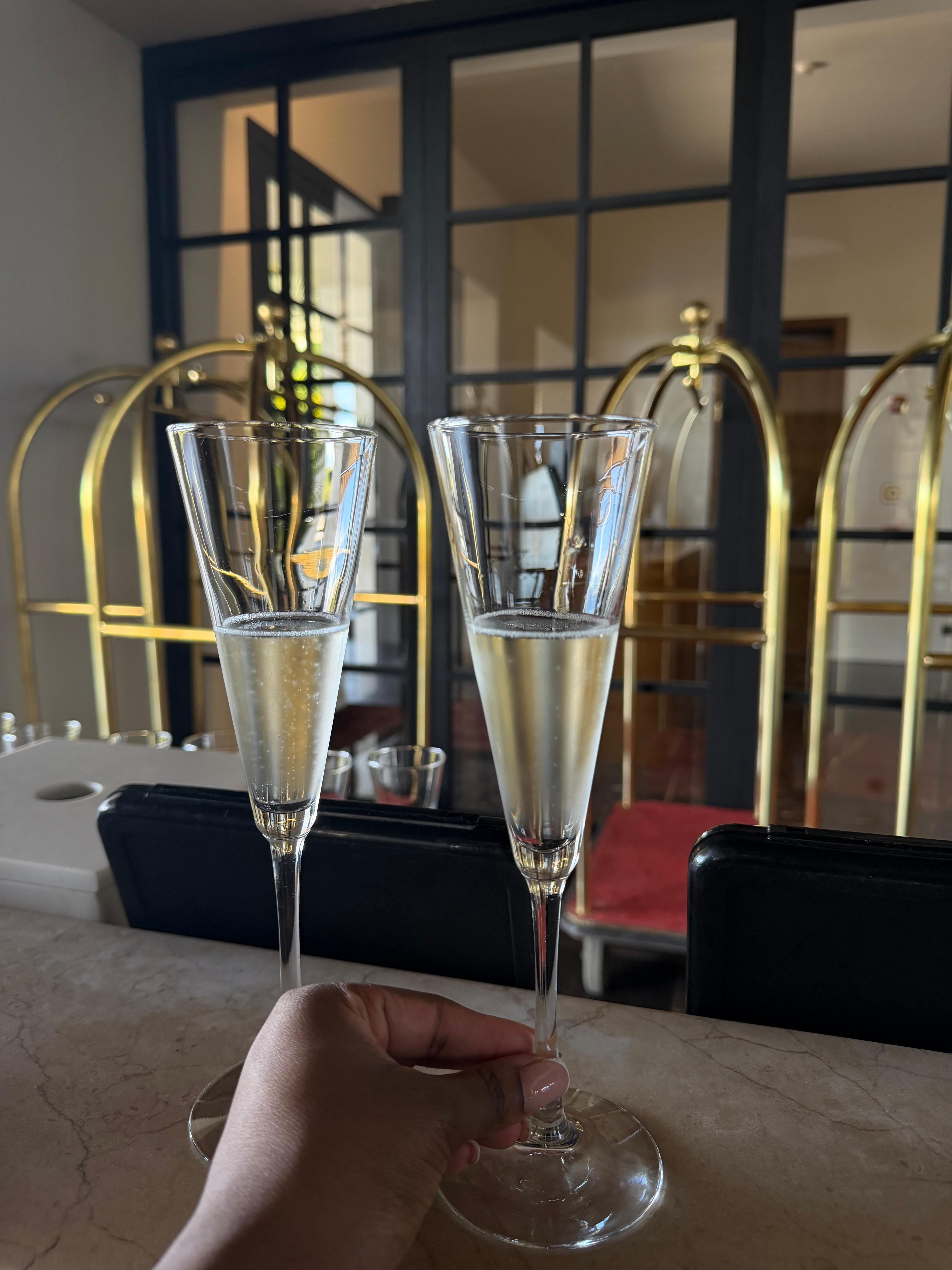 Complementary champagne upon arrival