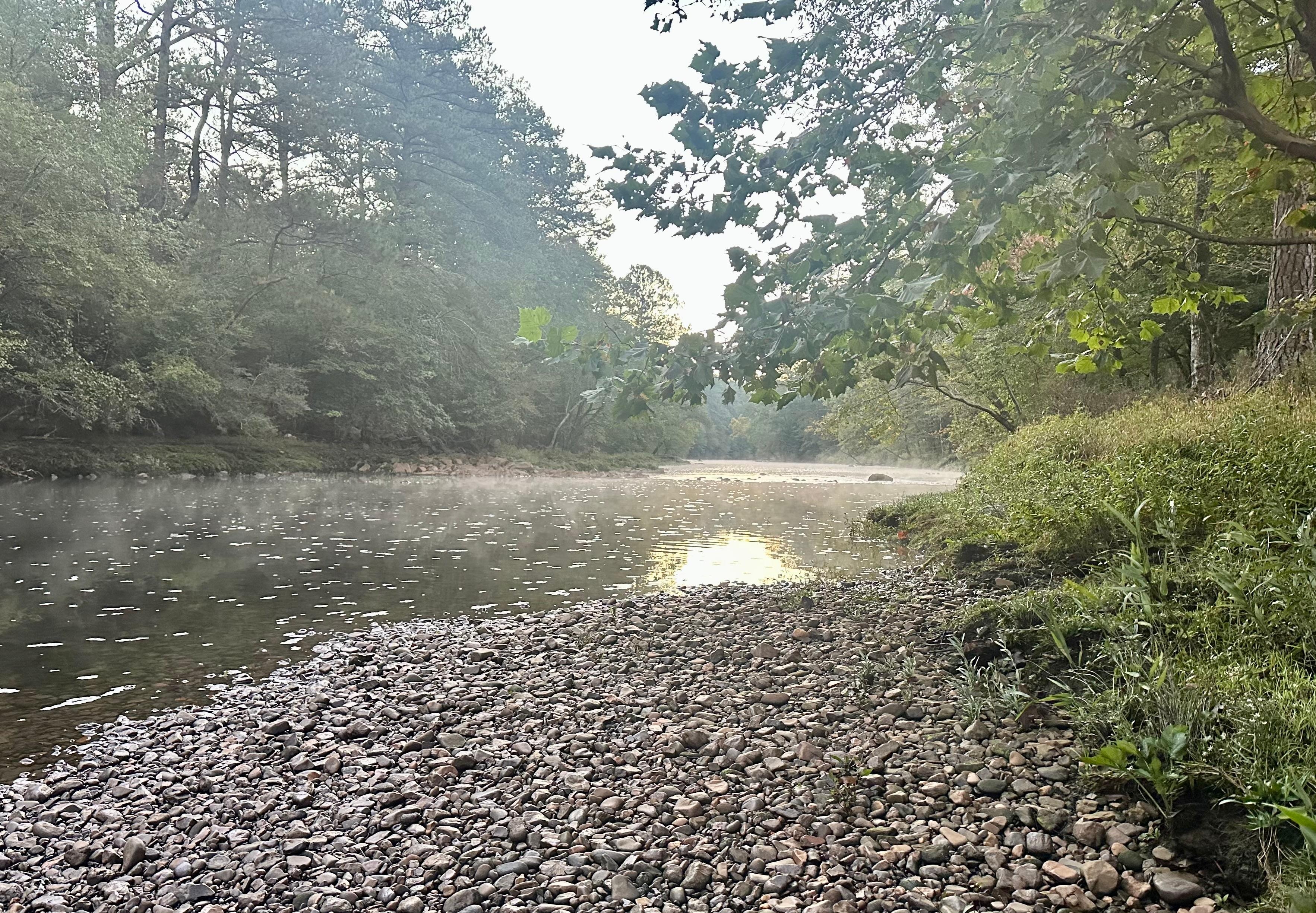 Looking east down the Little Missouri from the water’s edge. 