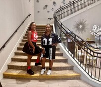 We we on our way to see Chris Brown at Truist Stadium. The lobby is too cute and one of the staff was nice enough to take pics of us.