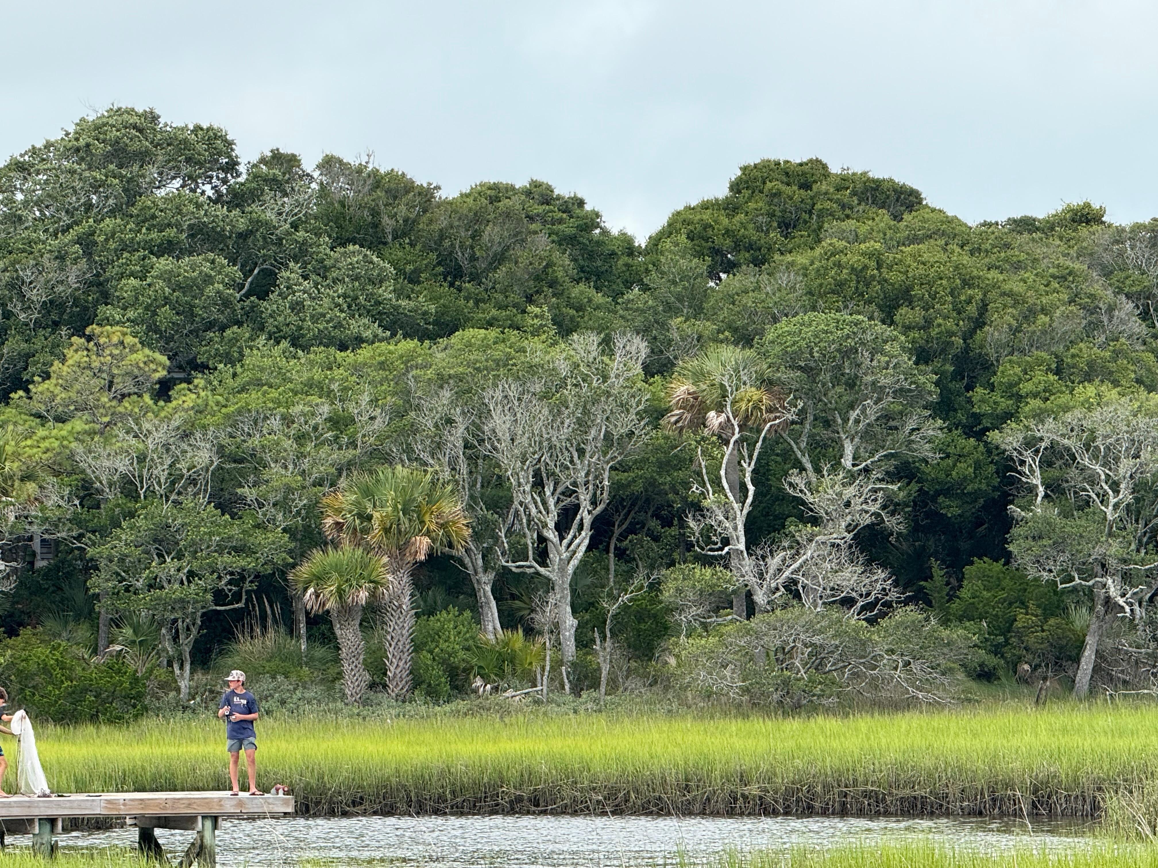 Fishing on the community dock. 