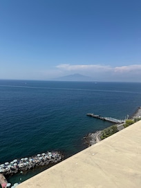 Look closely, you can see Mount Vesuvius in the backdrop. This is the view from our pretty little patio in the back.