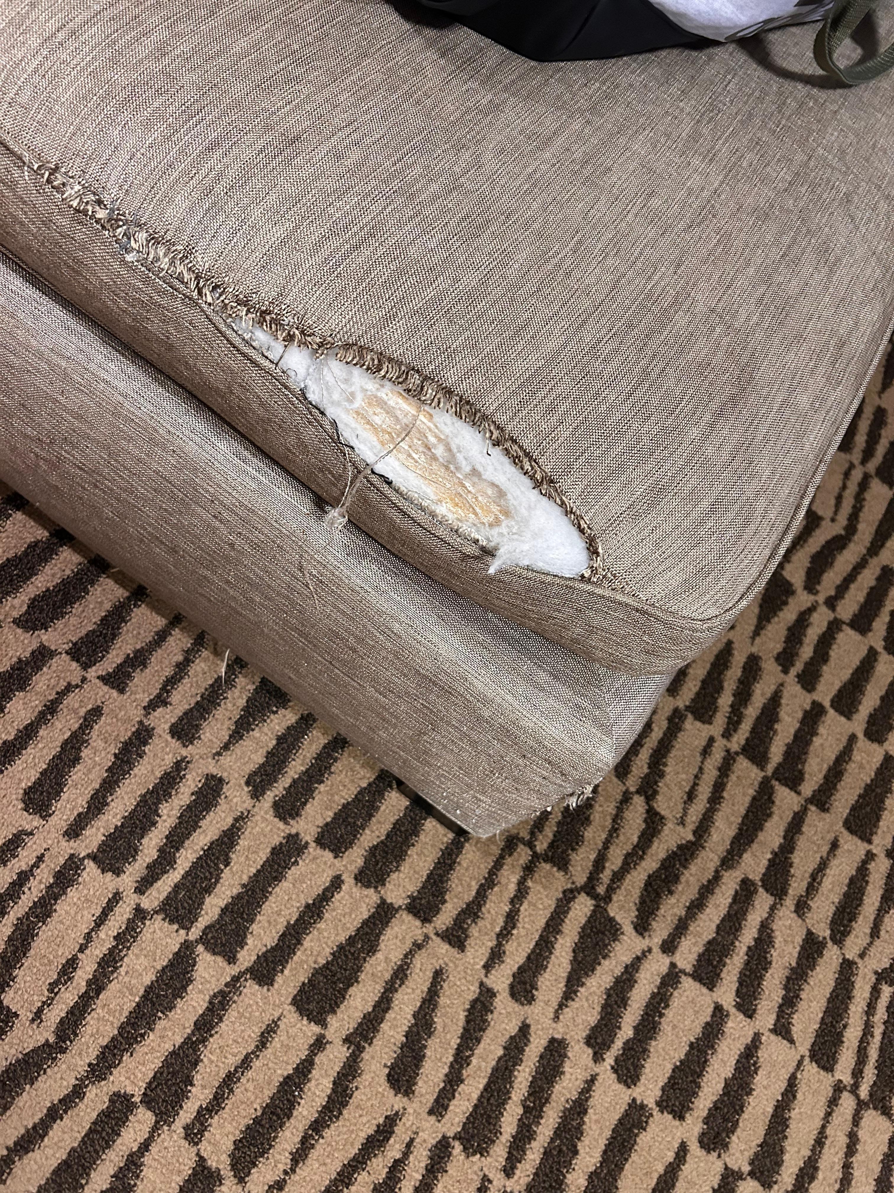 Tear in couch