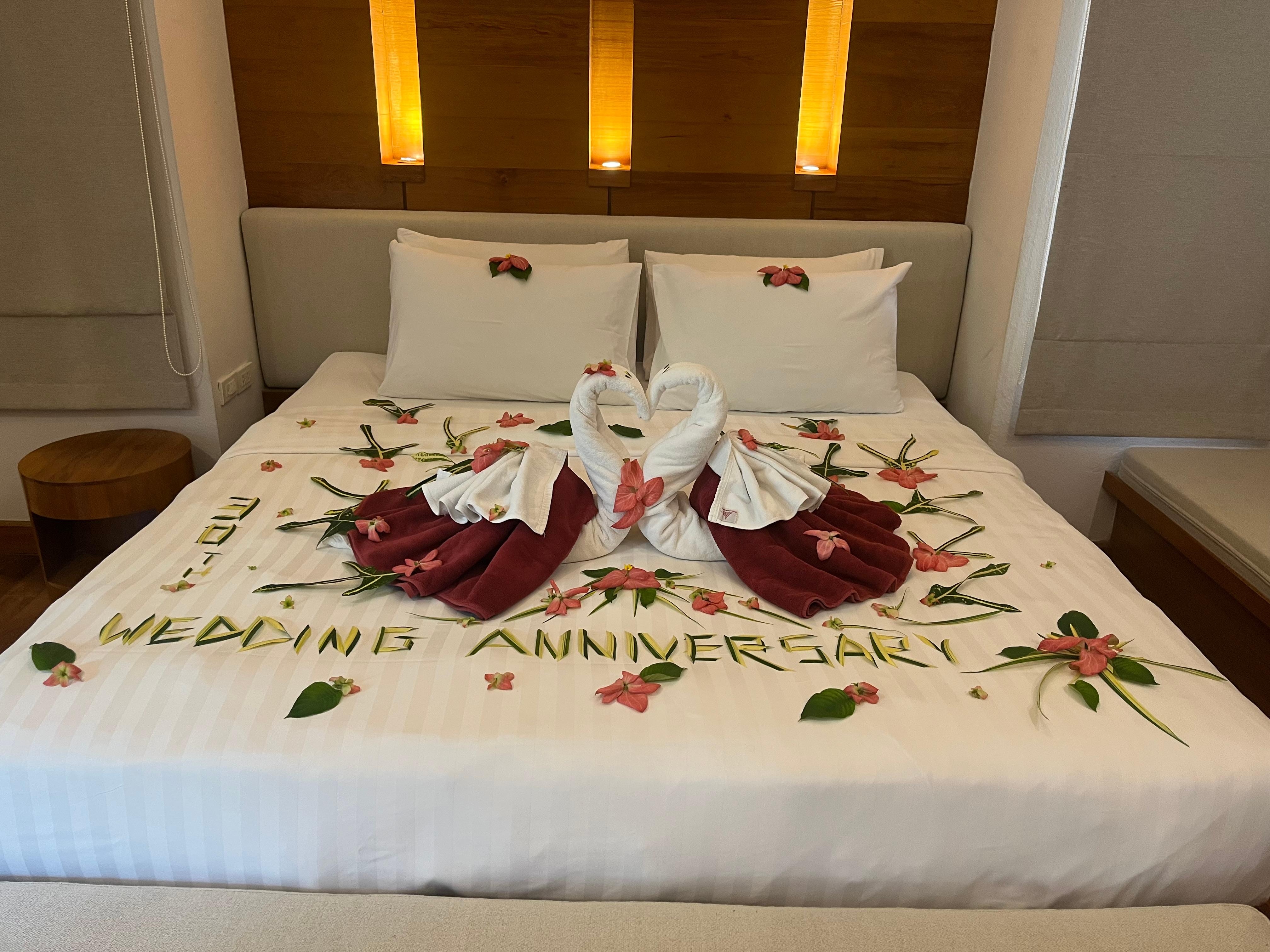 Lovely surprise to celebrate our wedding anniversary on arrival