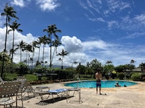 Pool is a short walk from the unit