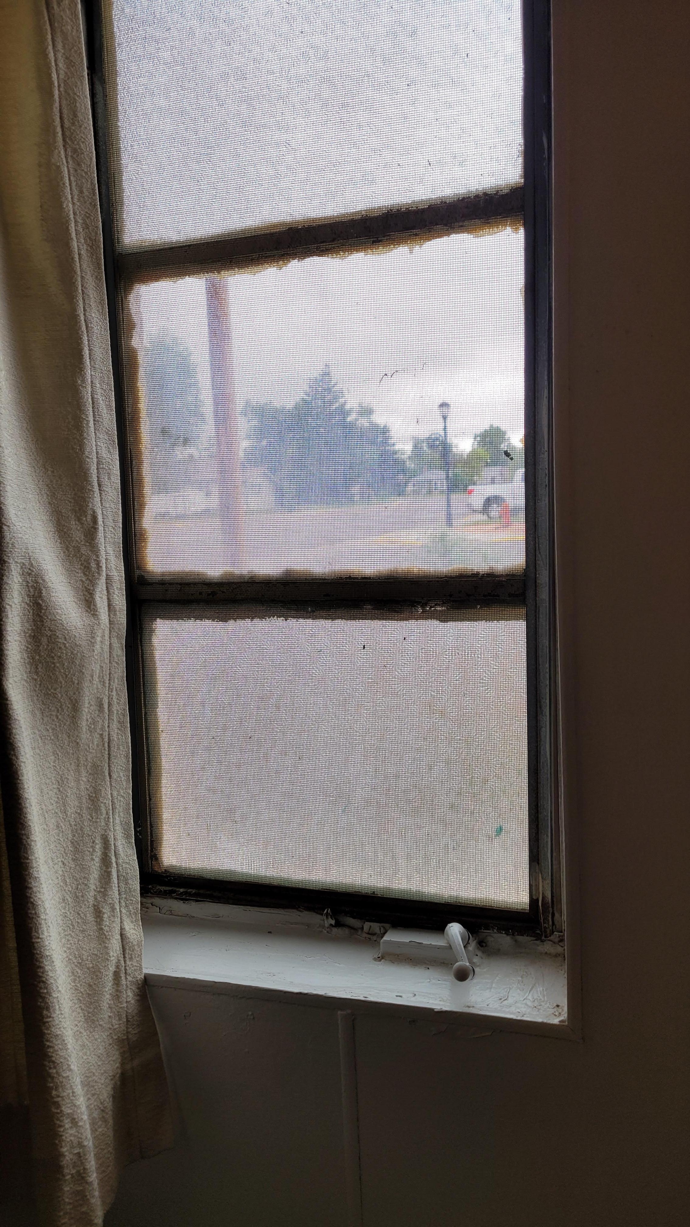 The window was dirty, disgusting, and wouldn't open. 