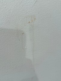 Someone spit on the wall in multiple places and it dripped down