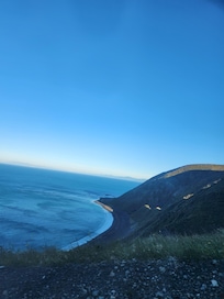 View heading down to bach