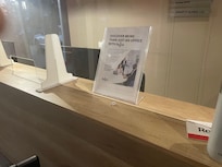 Small amount of garbage on desk