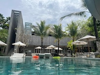 Main pool and restaurant area