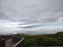 Looking out to the beach from the short walkway!
