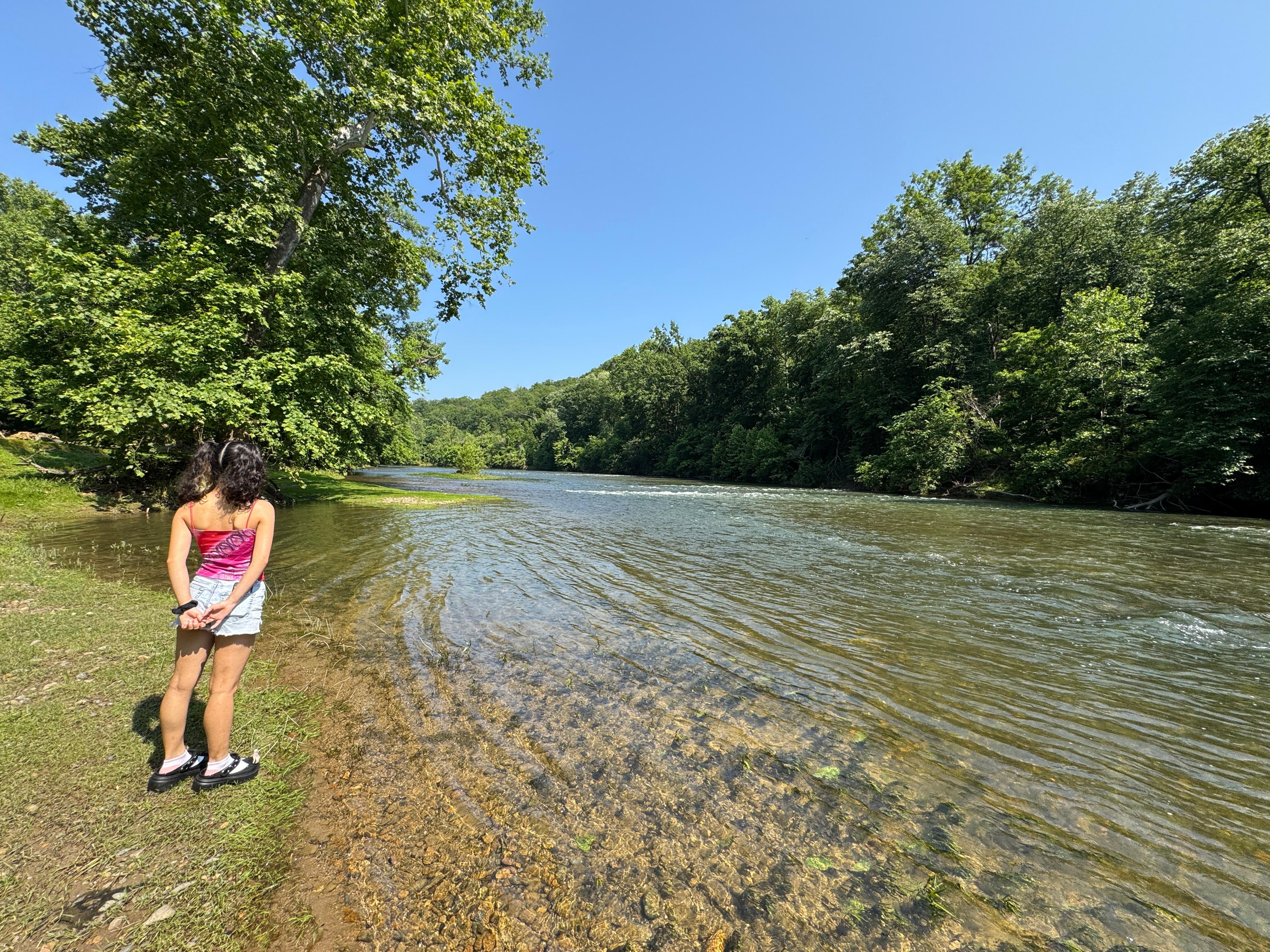 The river behind the house