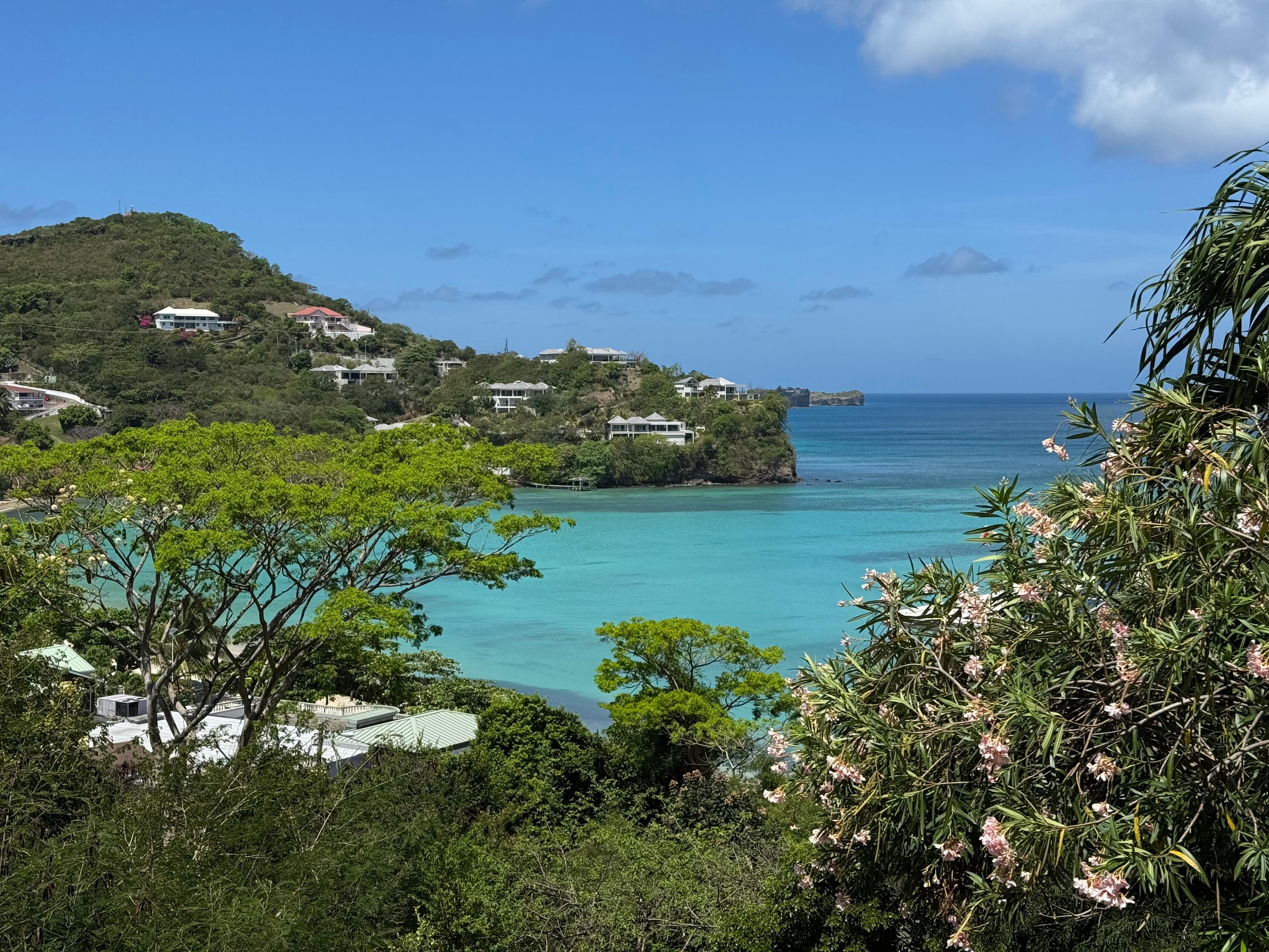 View of the bay the property is located on. Very private location by BBC beach, but still has good proximity to Grand Anse as well. 