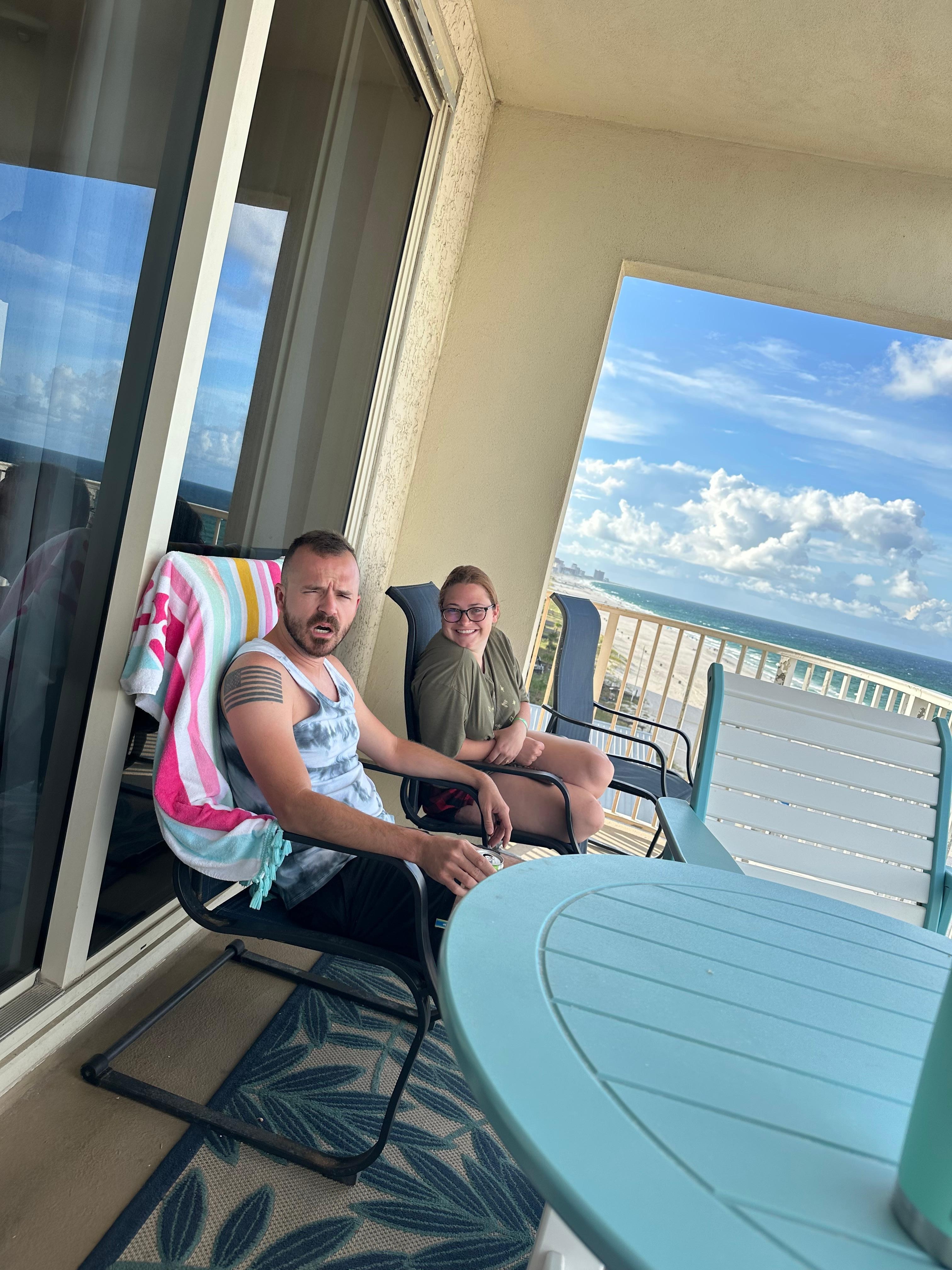 We enjoyed sitting on the balcony and people watching.