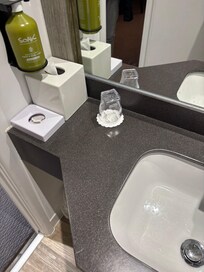One cup in bathroom ONLY!!
