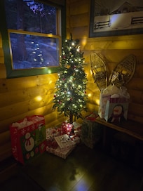 Christmas decorations dotted the home.